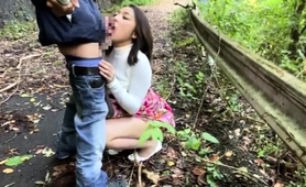 Provoking Asian Babe Gives A Perfect Blowjob In The Outdoors