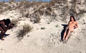 Sexy Slender Brunette Flaunts Her Amazing Body On The Beach