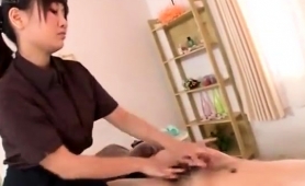 Seductive Oriental Masseuse Works Her Gifted Hands On A Cock