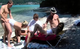 Real Public German Beach Fuck Orgy