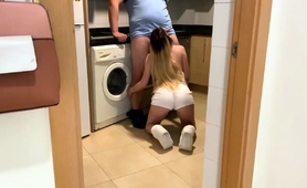 Petite Hot Blonde Seduced For Home Sex In Kitchen