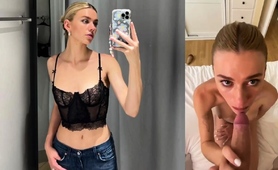 Hot Amateur Blonde Sucking Boyfriend's Huge Cock Clean