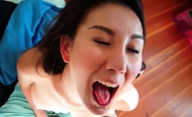 Stacked Asian Teen Gives A Pov Blowjob And Gets Facialized